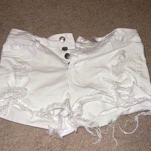 White denim shorts